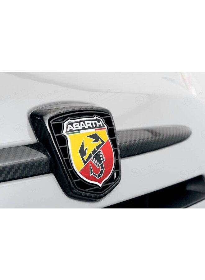 Cubierta de admisión con emblema y logotipo frontal de fibra de carbono para Fiat Abarth 500/595