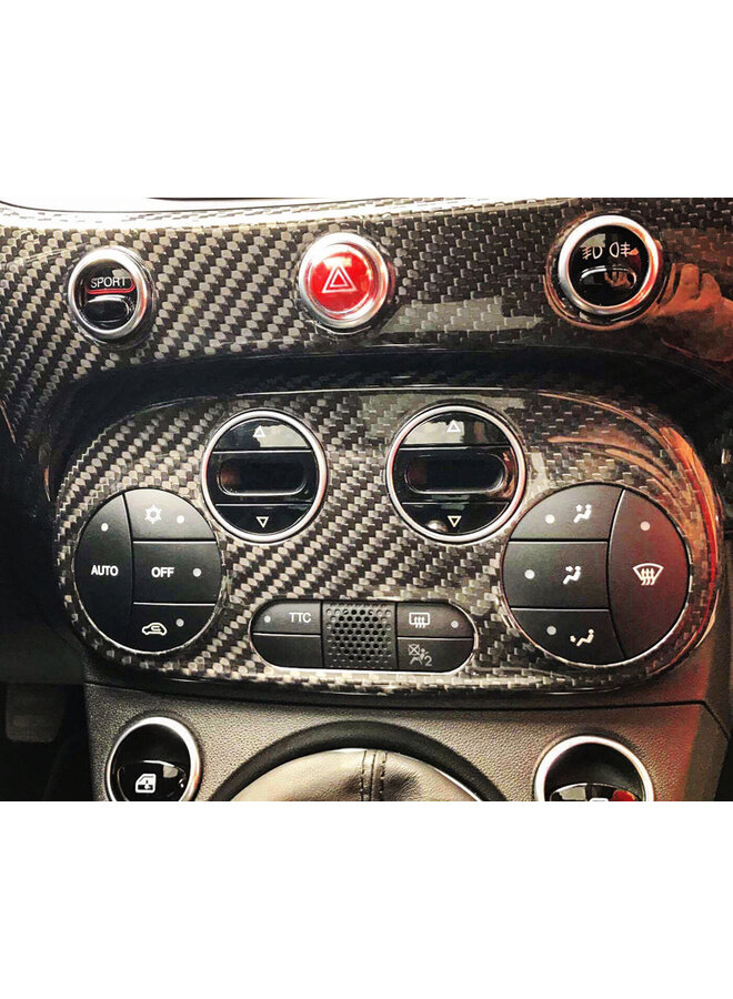 Fiat Abarth 595 2016-> Capa de controle climático AC de fibra de carbono