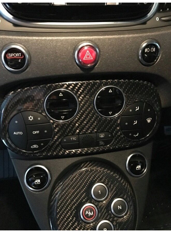 Fiat Abarth 595 2016->Carbon Fiber AC Climate Control Cover