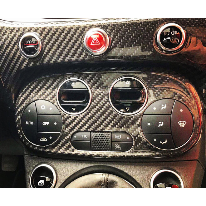 Fiat Abarth 595 2016->Cubierta Climatizador AC Fibra de Carbono
