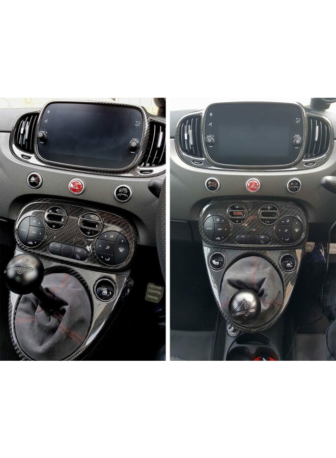 Fiat Abarth 595 2016->Cubremarco palanca de cambios en Fibra de Carbono