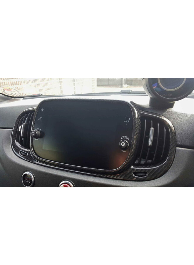 Fiat Abarth 595 2016->Couvercle de cadre de système audio en fibre de carbone
