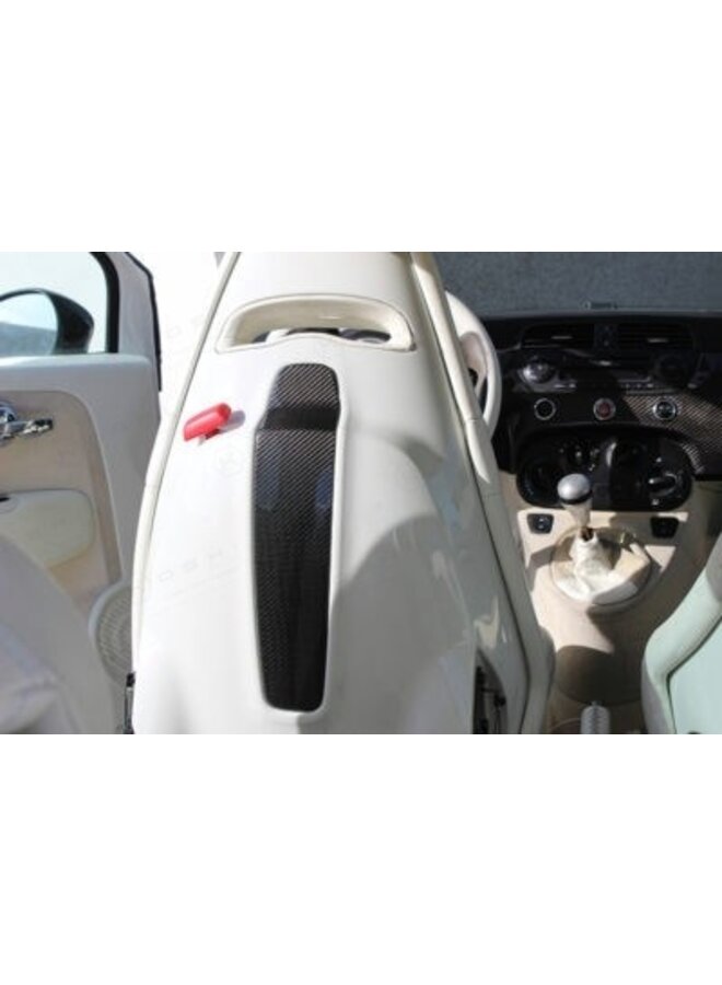 Copri rivestimento sedile posteriore Fiat Abarth 500/595 in fibra di carbonio
