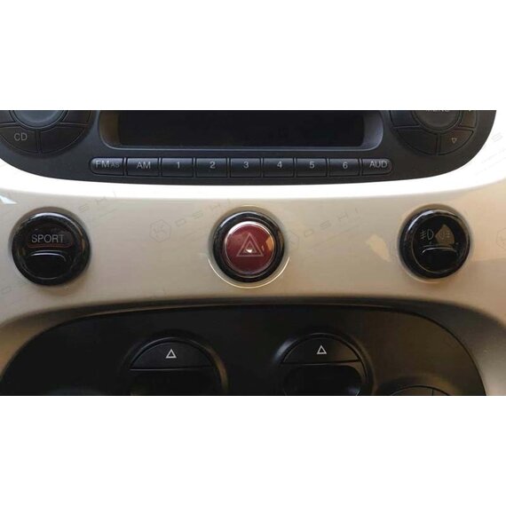 Fiat Abarth 500/595 Carbon Fiber Dashbord Knoppen Trim cover