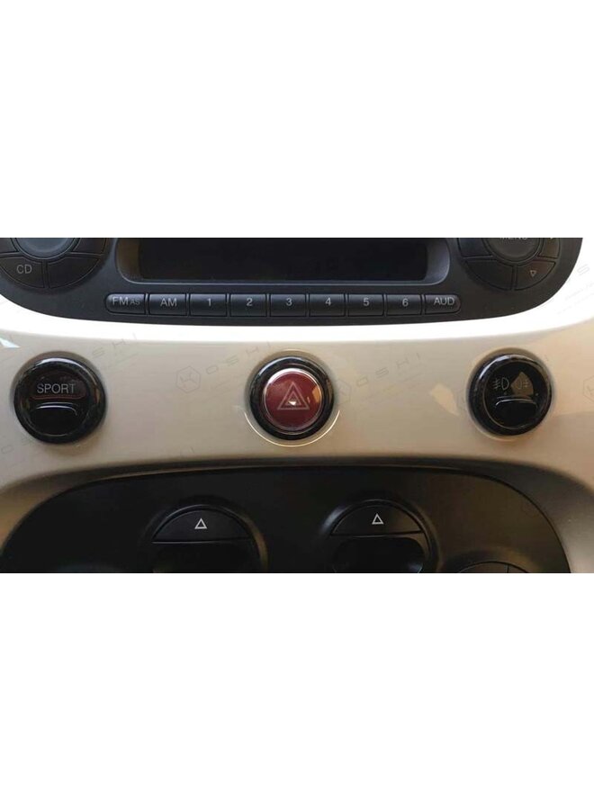 Cubierta embellecedora de botones de salpicadero de fibra de carbono Fiat Abarth 500/595