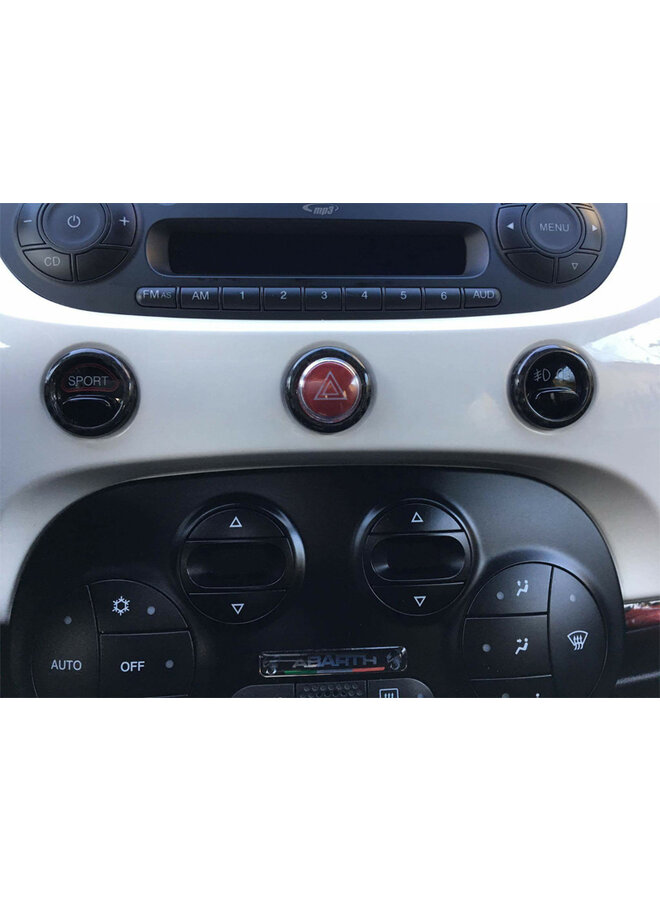 Capa de acabamento de botões do painel de fibra de carbono Fiat Abarth 500/595