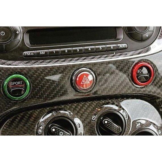 Fiat Abarth 500/595 Carbon Fiber Dashbord Knoppen Trim cover