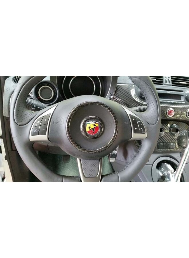 Carbon fiber Abarth 500/595 Steering Wheel Center Cover