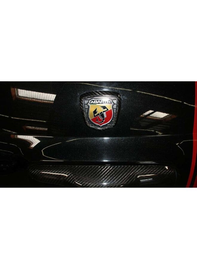Fiat Abarth 500/595 Kohlefaser-Logo-Emblem-Rahmen hinten