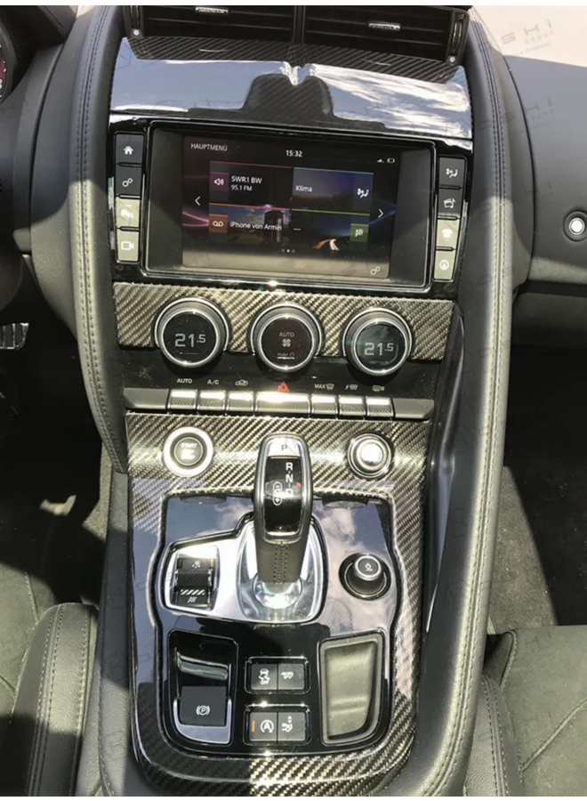 Incrustation de console centrale en carbone Jaguar type F