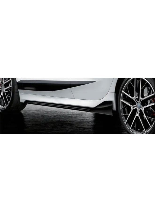 BMW 1 Series F40 high-gloss black side skirt extensions