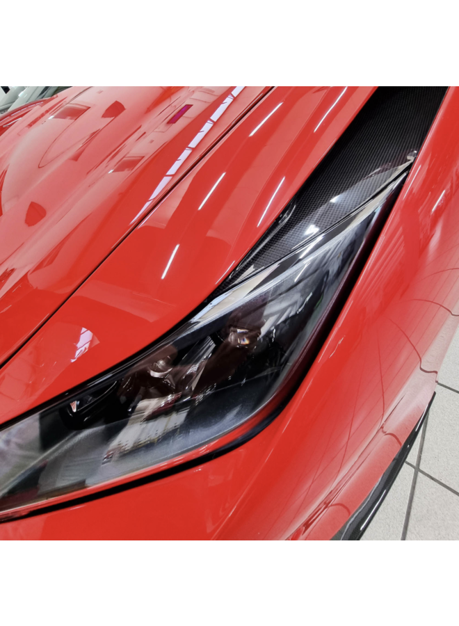 Ferrari F8 Tributo carbon headlight louvre air scoop side screen