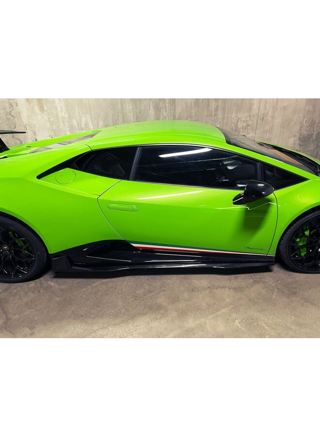 Extensões de saia lateral de carbono Lamborghini Huracan Performante