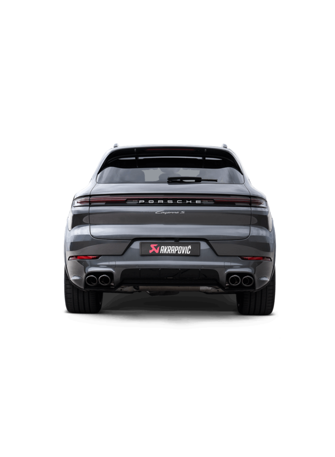 Dabei handelt es sich um eine Porsche Cayenne S/E-Hybrid Akrapovic-Abgasanlage mit Kat