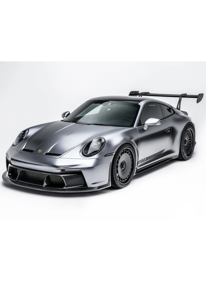 This is a Porsche 992 GT3 Adro carbon front bumper splitter lip