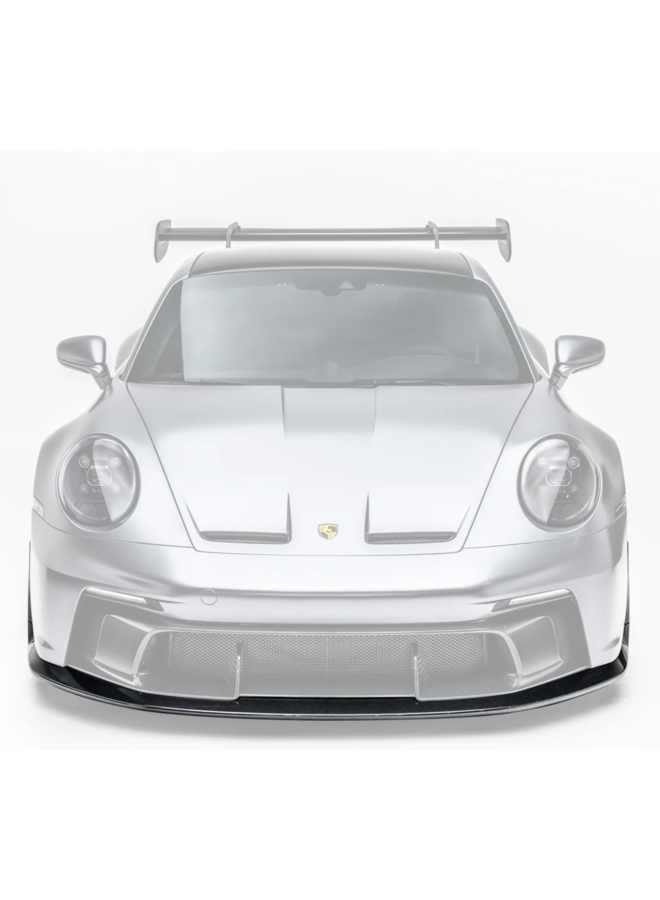 Si tratta di un labbro dello splitter del paraurti anteriore in carbonio della Porsche 992 GT3 Adro