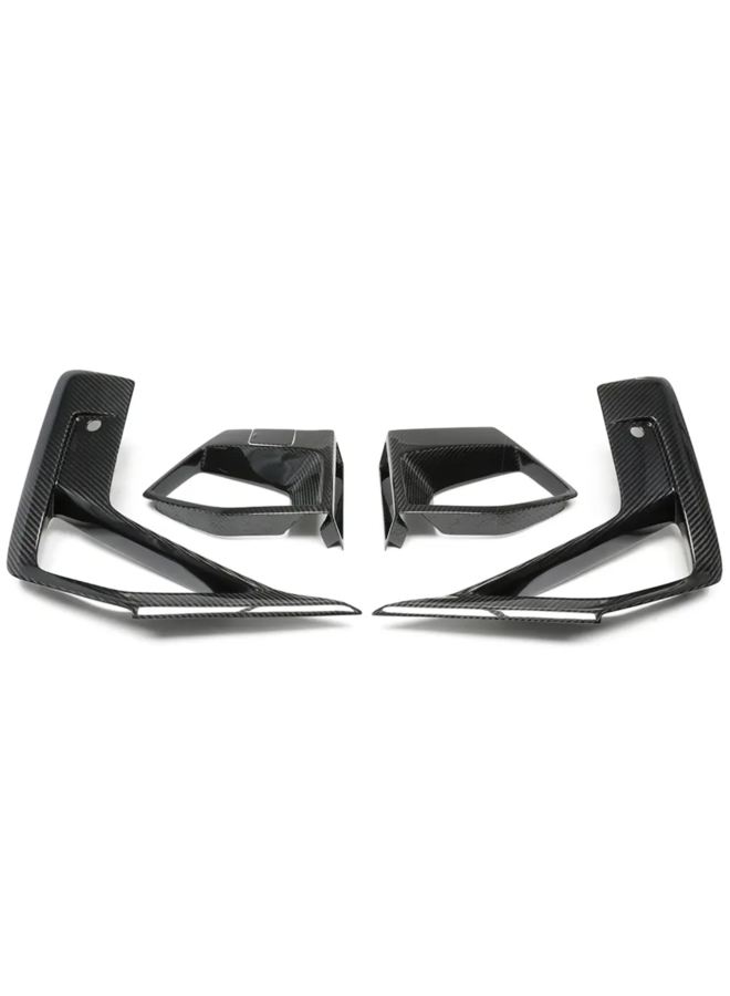 This is a set of BMW F97 X3M F98 X4M LCI Carbon Front Bumper Air Intake Hood Cover