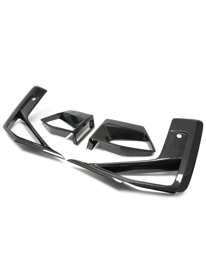 This is a set of BMW F97 X3M F98 X4M LCI Carbon Front Bumper Air Intake Hood Cover
