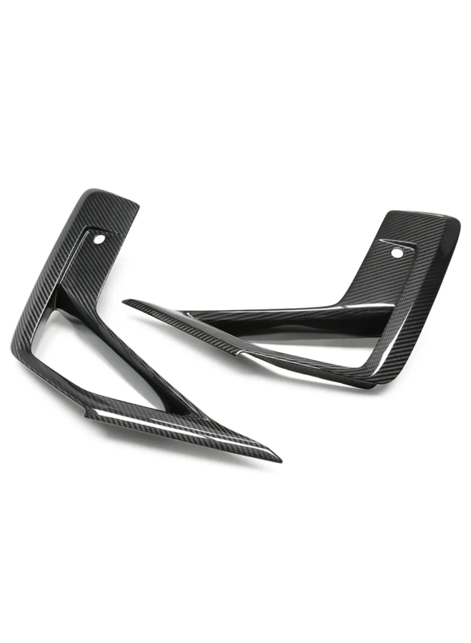 This is a set of BMW F97 X3M F98 X4M LCI Carbon Front Bumper Air Intake Hood Cover