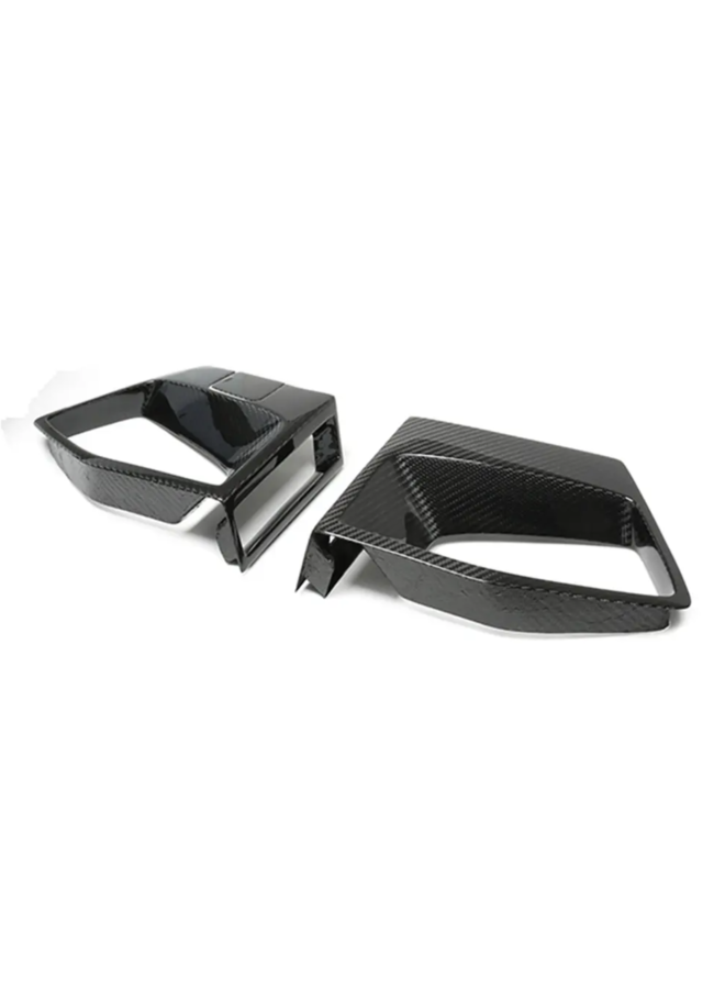 This is a set of BMW F97 X3M F98 X4M LCI Carbon Front Bumper Air Intake Hood Cover