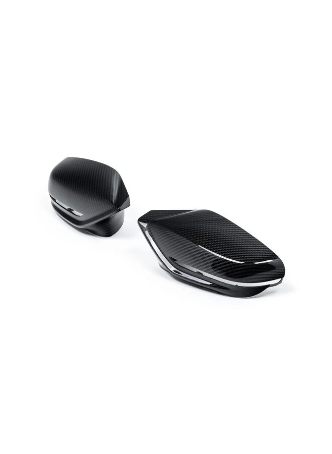 Il s'agit d'un ensemble de BMW G80 G81 M3 | G82 G83 M4 | Coques de rétroviseurs G87 M2 Carbon Alpha - N