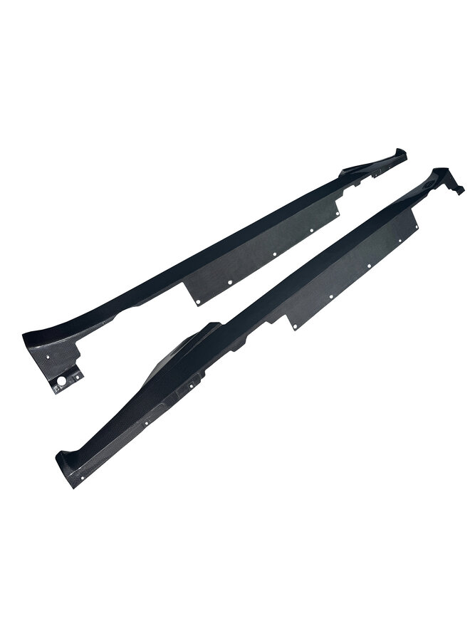 This concerns a set of Ferrari Purosangue Carbon OEM Style carbon side skirt extensions