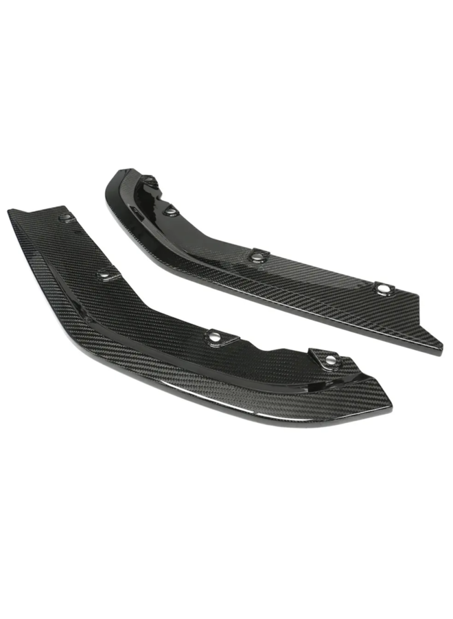This is a set of BMW G80 G81 M3 Carbon rear bumper splitter
