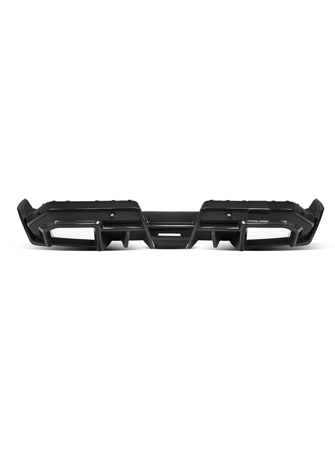 Esto se refiere al conjunto de difusores de carbono BMW G90 G99 M5 SQ V1 y V2.
