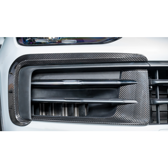 Cubierta de rejilla de parachoques de carbono para Porsche Cayenne / Cayenne Coupé 2024+