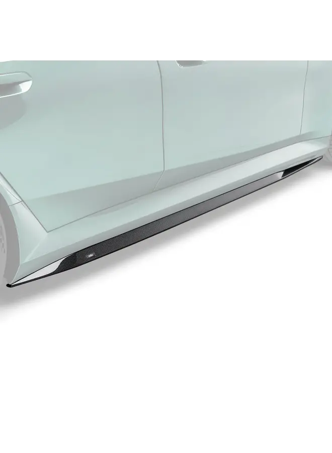 Este é um conjunto de extensões de saia lateral de carbono BMW G90 G99 M5, lábio divisor do para-choque dianteiro