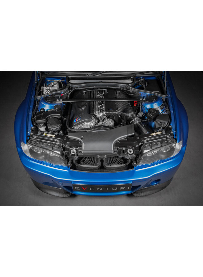 Esto se refiere a un sistema de admisión híbrido de carbono Eventuri CSL para BMW E46 M3.