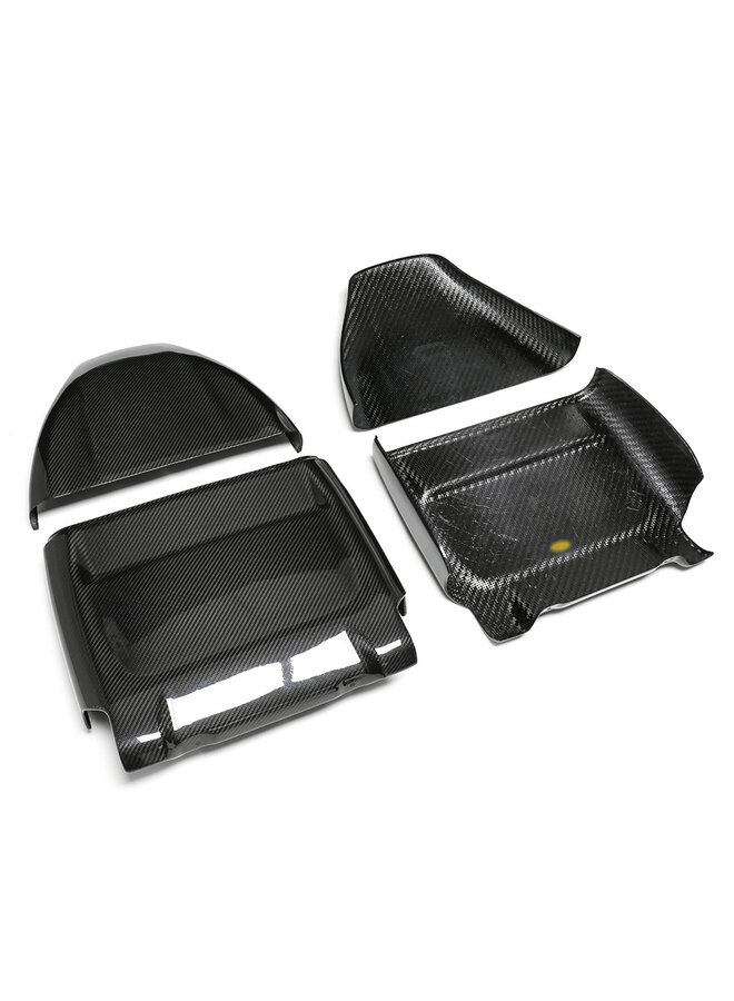 Dit betreft een set BMW F90 M5 F95 X5M F96 X6M Carbon stoel kap cover