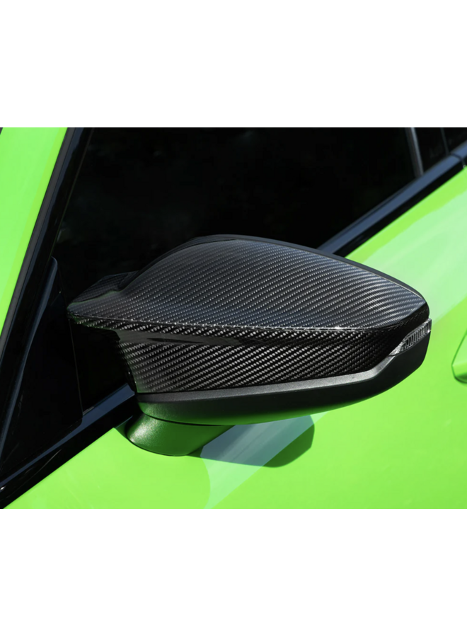 Il s'agit d'un ensemble de coques de rétroviseurs en carbone SQ pour Audi RS3 8Y Facelift