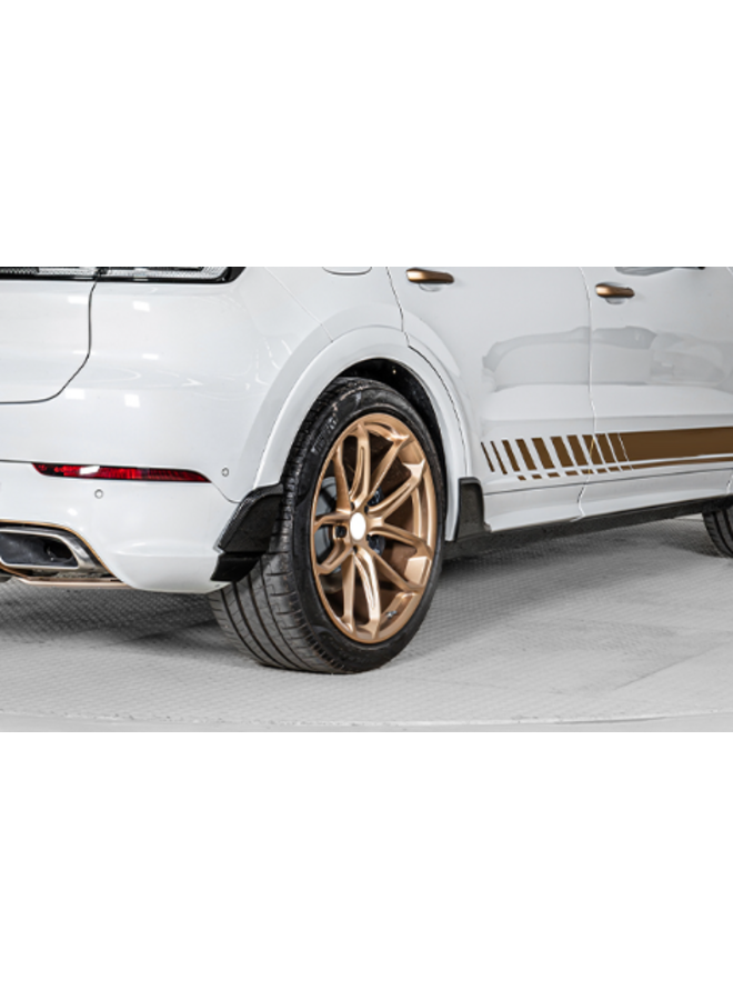 Dies ist ein Satz Heckstoßstangen-Splitter-Diffusor aus Carbon für den Porsche Cayenne ab Baujahr 2024.