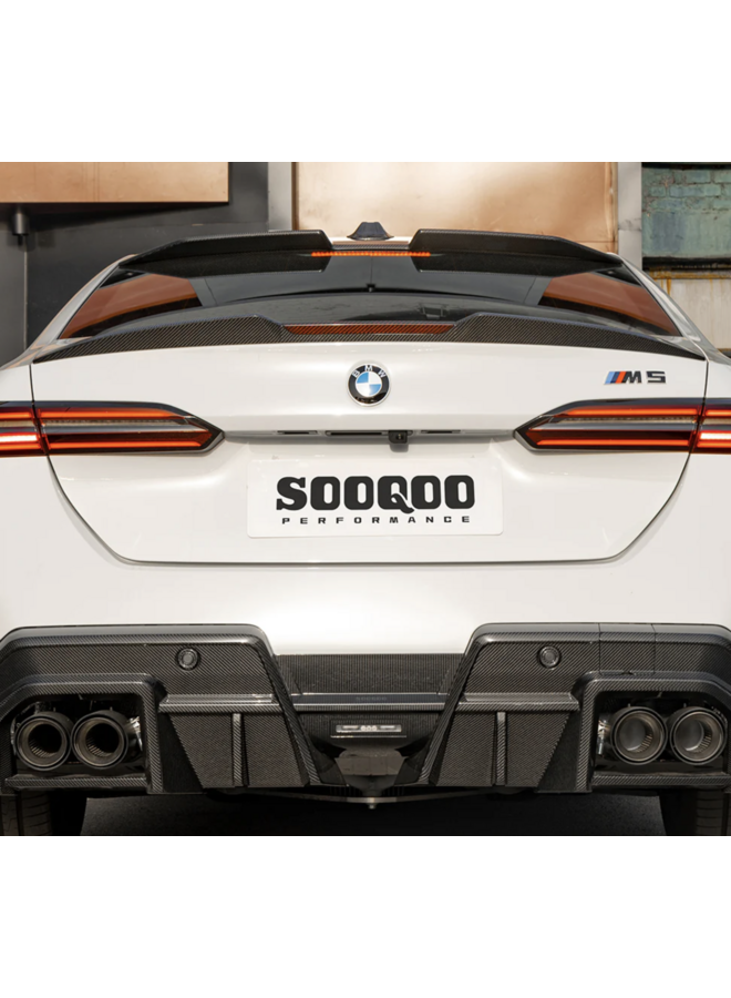 Isto diz respeito ao spoiler traseiro em fibra de carbono SQ para um BMW G90 M5.