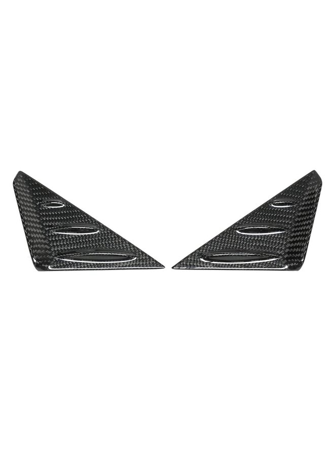 Este texto refere-se a um conjunto de defletores de vento em fibra de carbono para Porsche 911, modelos 992.1 e 992.2.