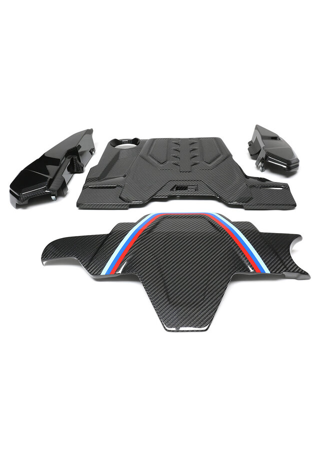 Questo è un set di coperture del vano motore in carbonio per BMW M5 F90 M8 F91 F92 F93