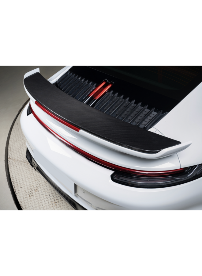 This is a Porsche 911 992 Turbo / Turbo S Sport design carbon spoiler blade