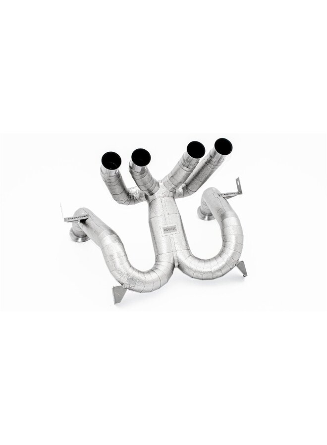 This concerns a Lamborghini Revuelto Novitec catback exhaust system rear silencer.