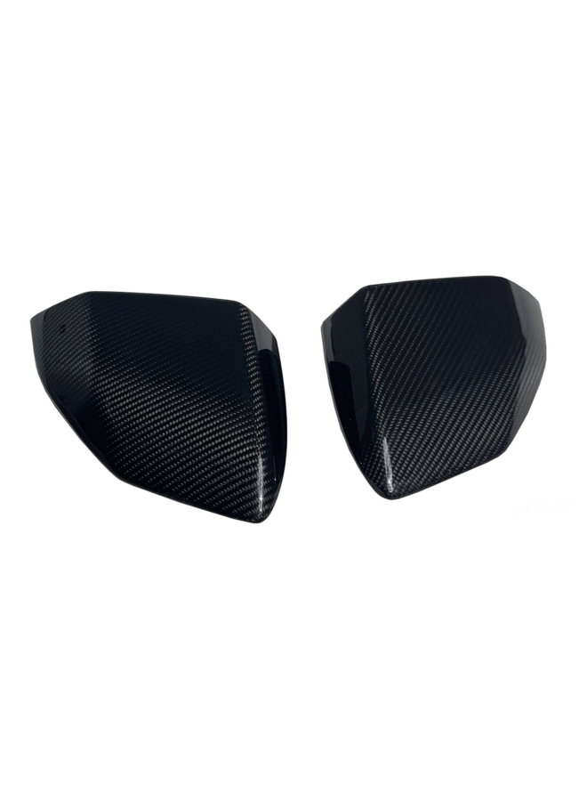 Isto diz respeito a um conjunto de capas de espelho retrovisor em fibra de carbono para Lamborghini Temerario.