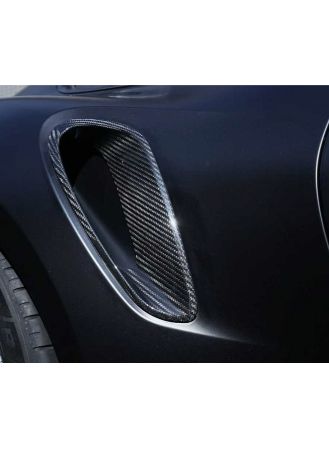 This is a set of Porsche 911 992 Turbo S | GT3 RS carbon side panel air intakes