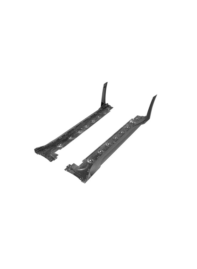 Este texto refere-se a um conjunto de saias laterais em fibra de carbono para o Porsche 911 992 GT3 RS.