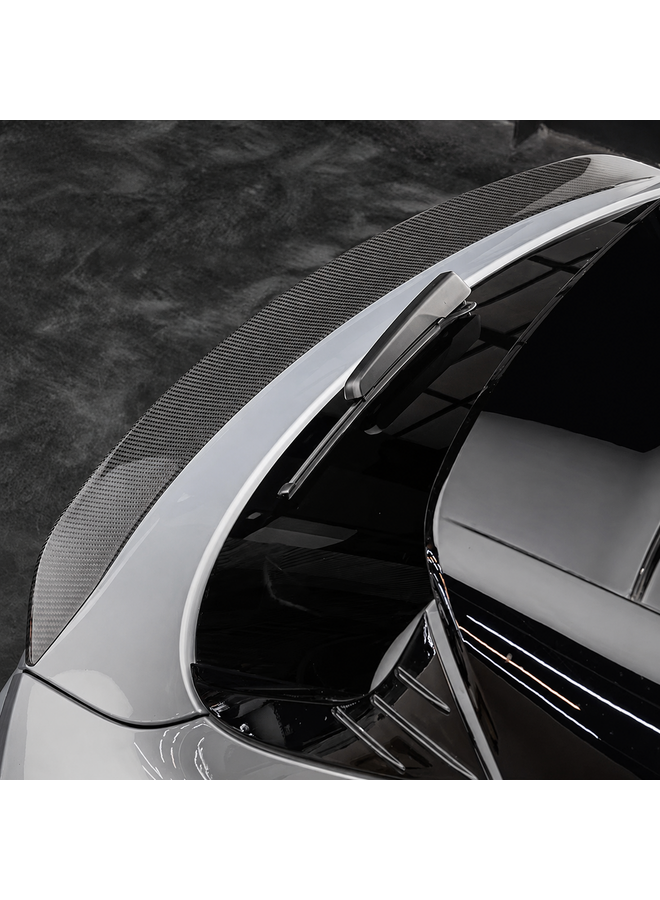 Cela concerne un aileron de coffre en carbone pour Porsche Taycan Sport / Cross Turismo.