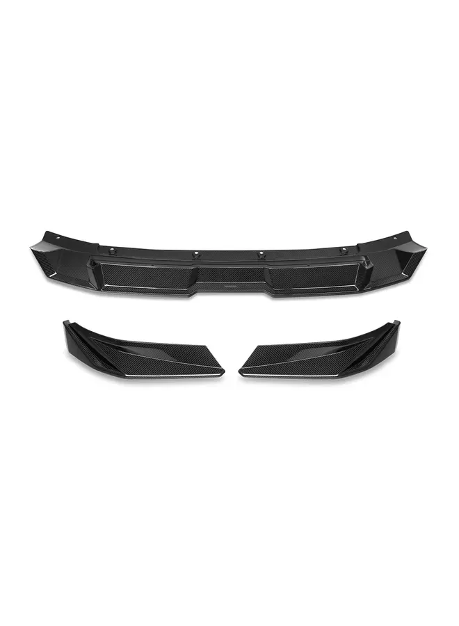 Il s'agit d'un kit de lame avant en carbone pour BMW XM G09 – fibre de carbone brillante