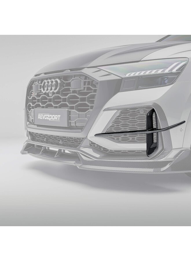 Canards de carbono para para-choque dianteiro do Audi RSQ8 Revozport