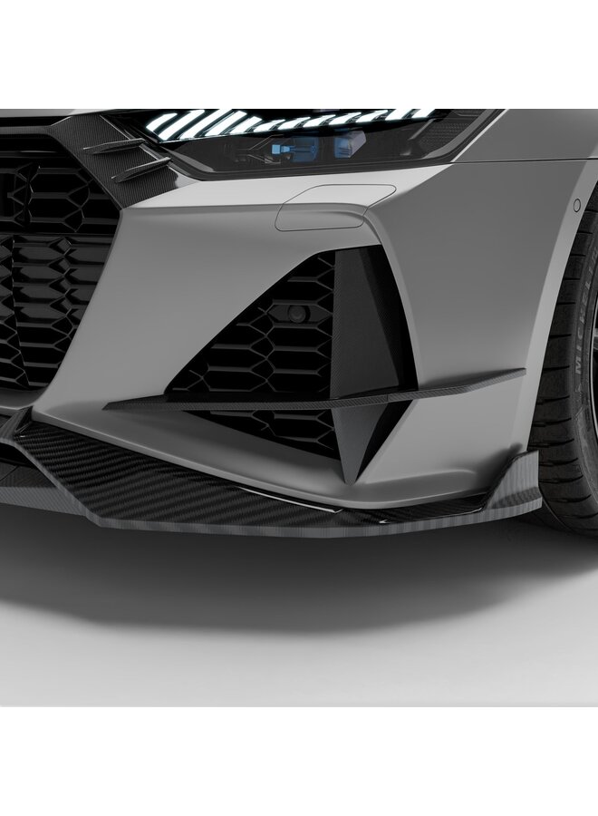 Parachoques delantero con aletas de carbono Revozport para Audi RS6 / RS7 C8
