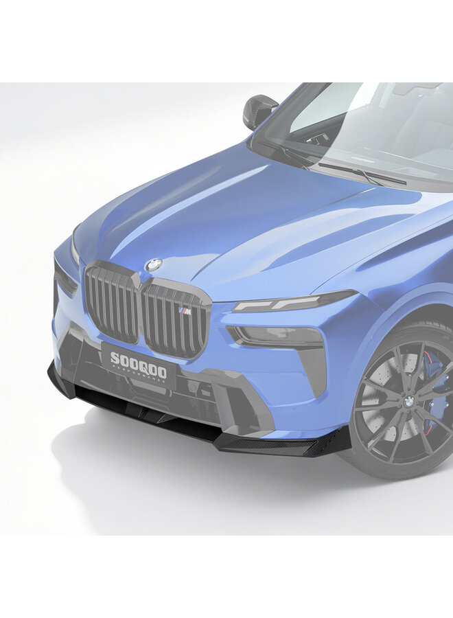 BMW X7 G07 LCI splitter dianteiro em carbono SooQoo - Carbono brilhante