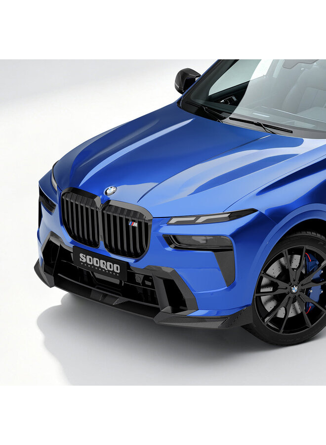 BMW X7 G07 LCI splitter dianteiro em carbono SooQoo - Carbono brilhante