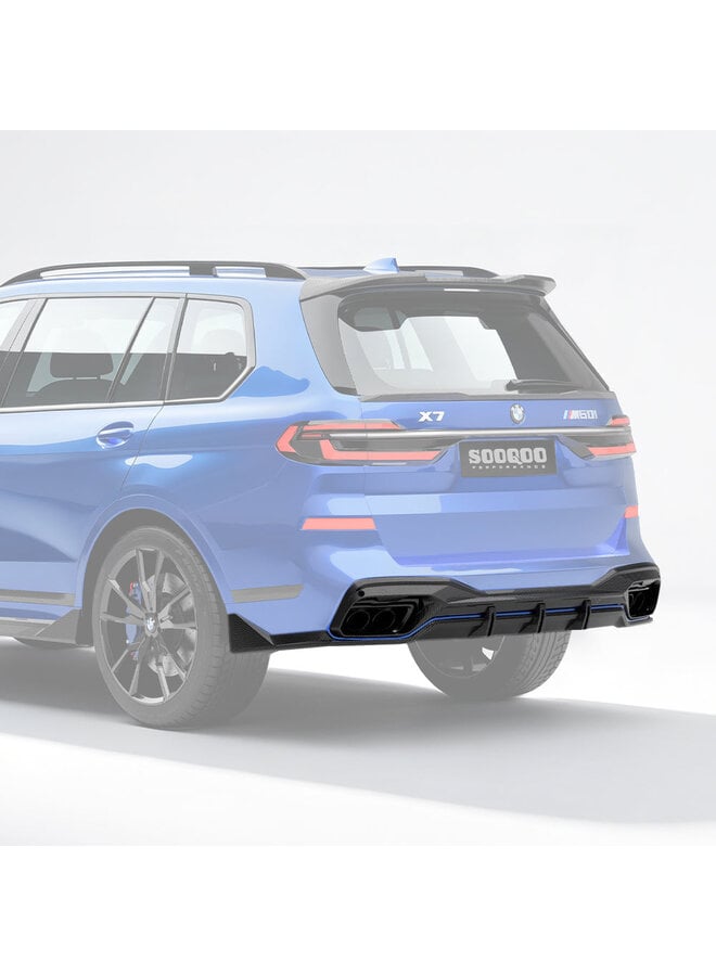 BMW X7 G07 carbon rear diffuser set SooQoo - Gloss carbon