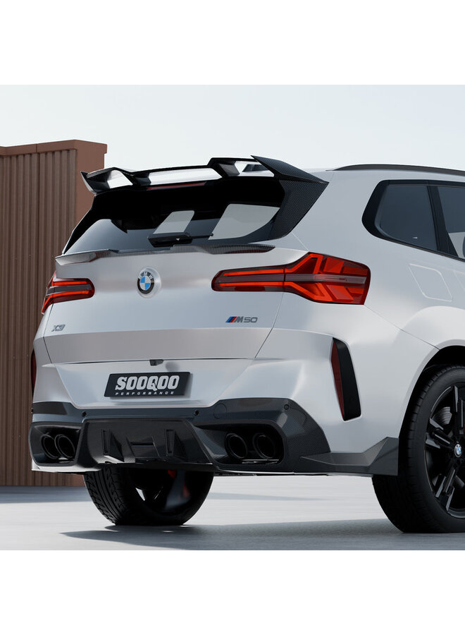 BMW X3 G45 carbon achterraam vinnen - SooQoo - Hoogglans carbon